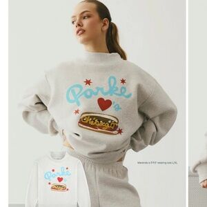 L/XL Parker Women's Light Gray Graphic Sweatshirt